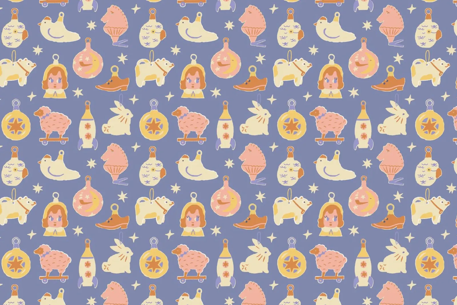Christmas Pattern No 41 poster con telaio in legno da treechild