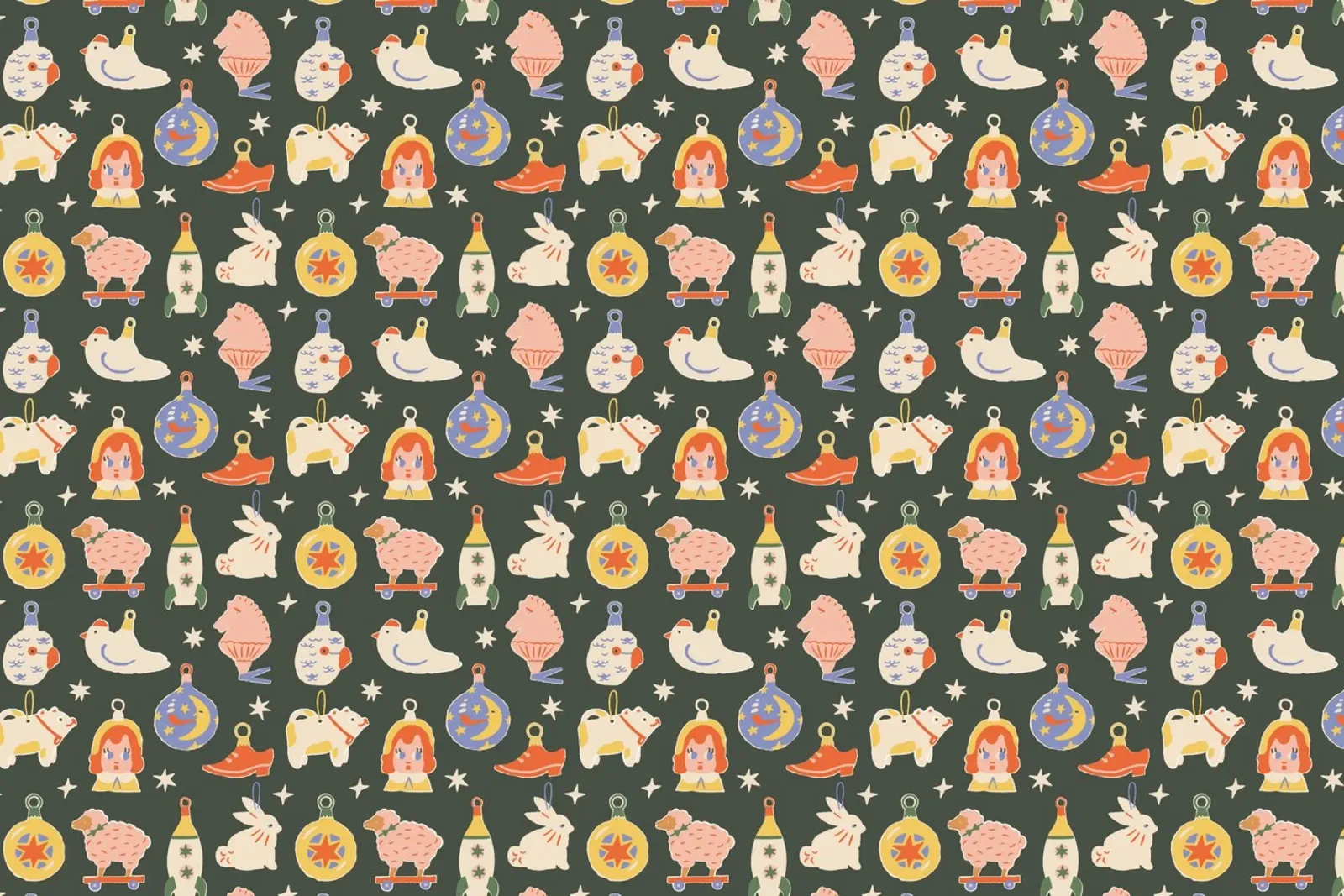 Christmas Pattern No 42 poster con telaio in plastica da treechild