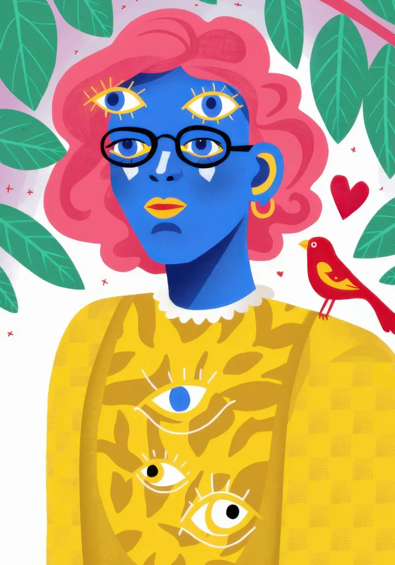 Third Eye Spectacles canvas with Floater frame by Luna Aura