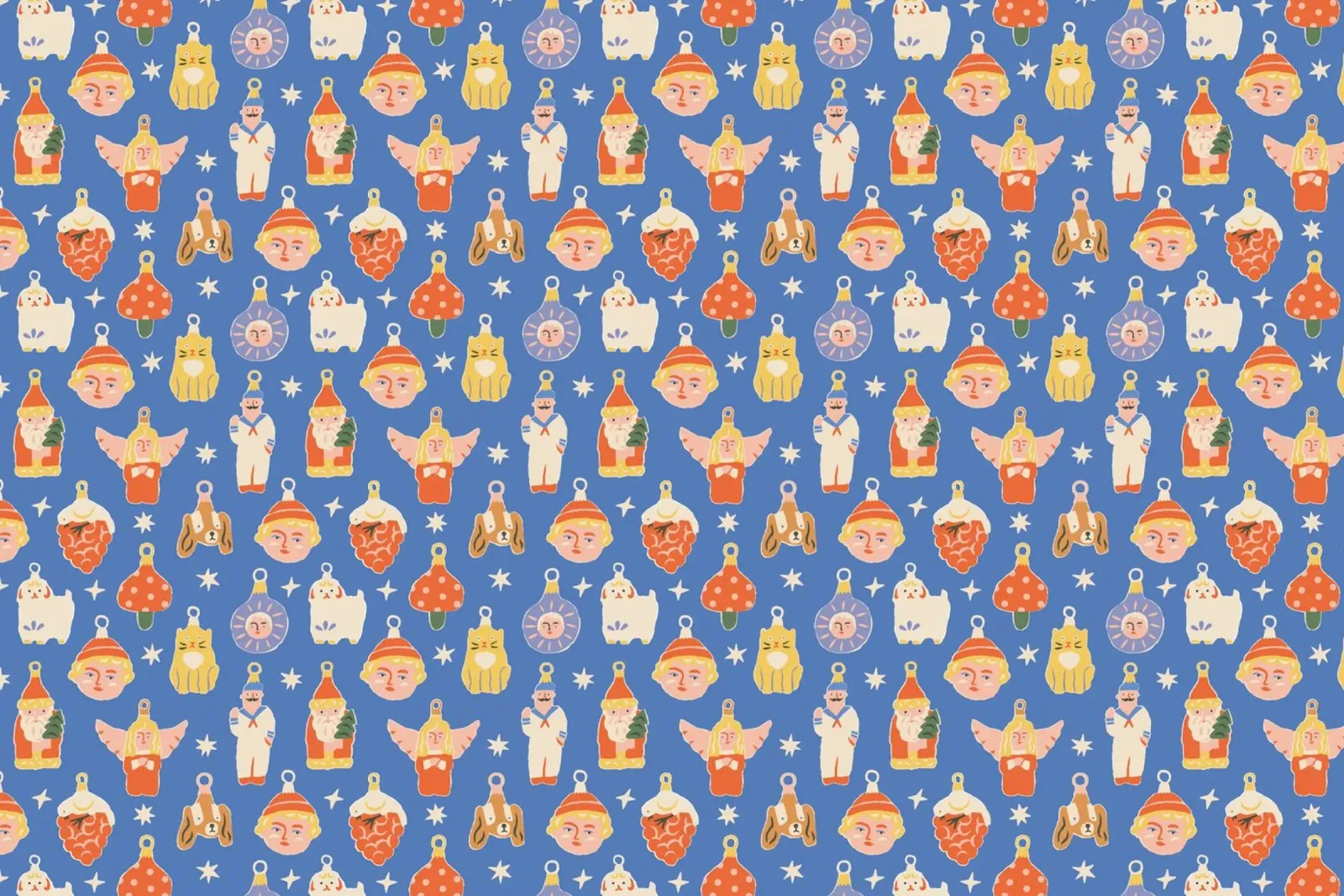 Christmas Pattern No 47 poster con telaio in legno da treechild