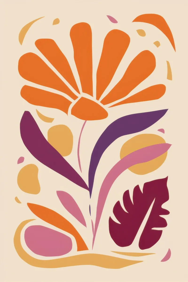Semplice fiore di papavero poster con telaio in alluminio da Irish Strokes