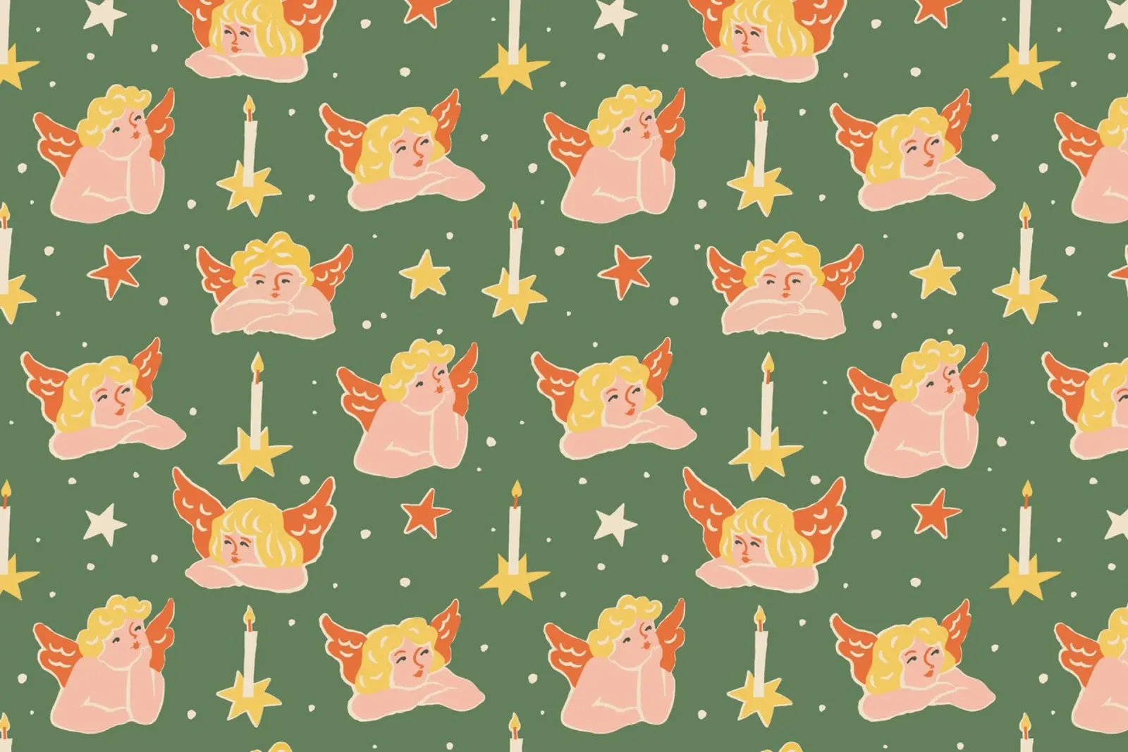 Christmas Pattern No 51 poster con telaio in legno da treechild