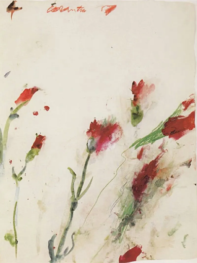 Cy Twombly una rosa poster con telaio in plastica da coley