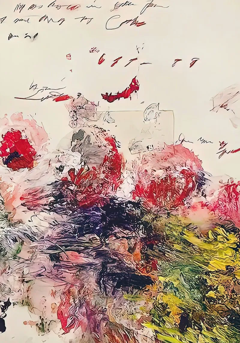 Cy Twombly Fiore Arcobaleno poster con telaio in alluminio da coley