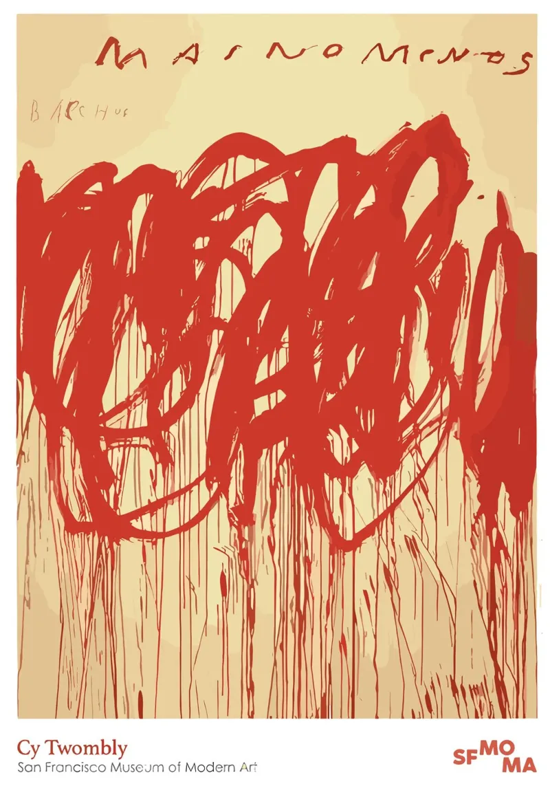 Cy Twombly Sfmoma poster con telaio in legno da coley