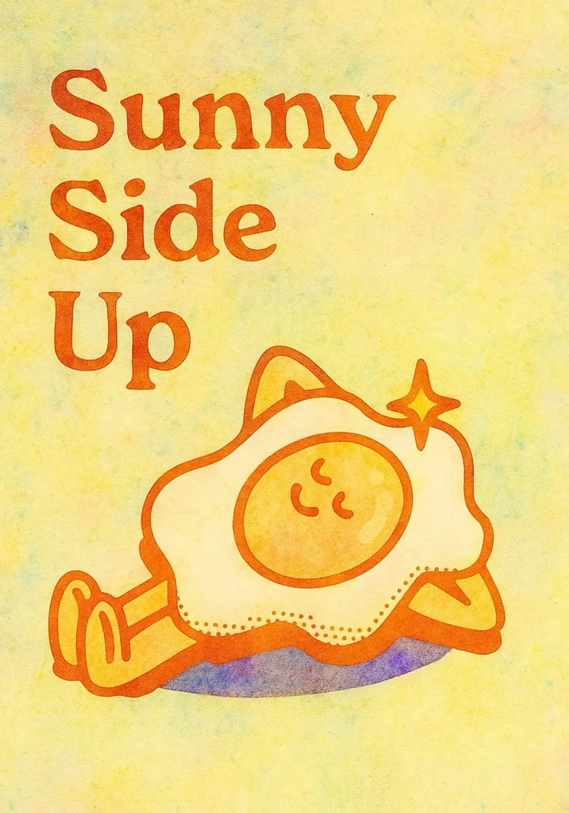 pittura sunny side up poster con telaio in legno da bonangroads