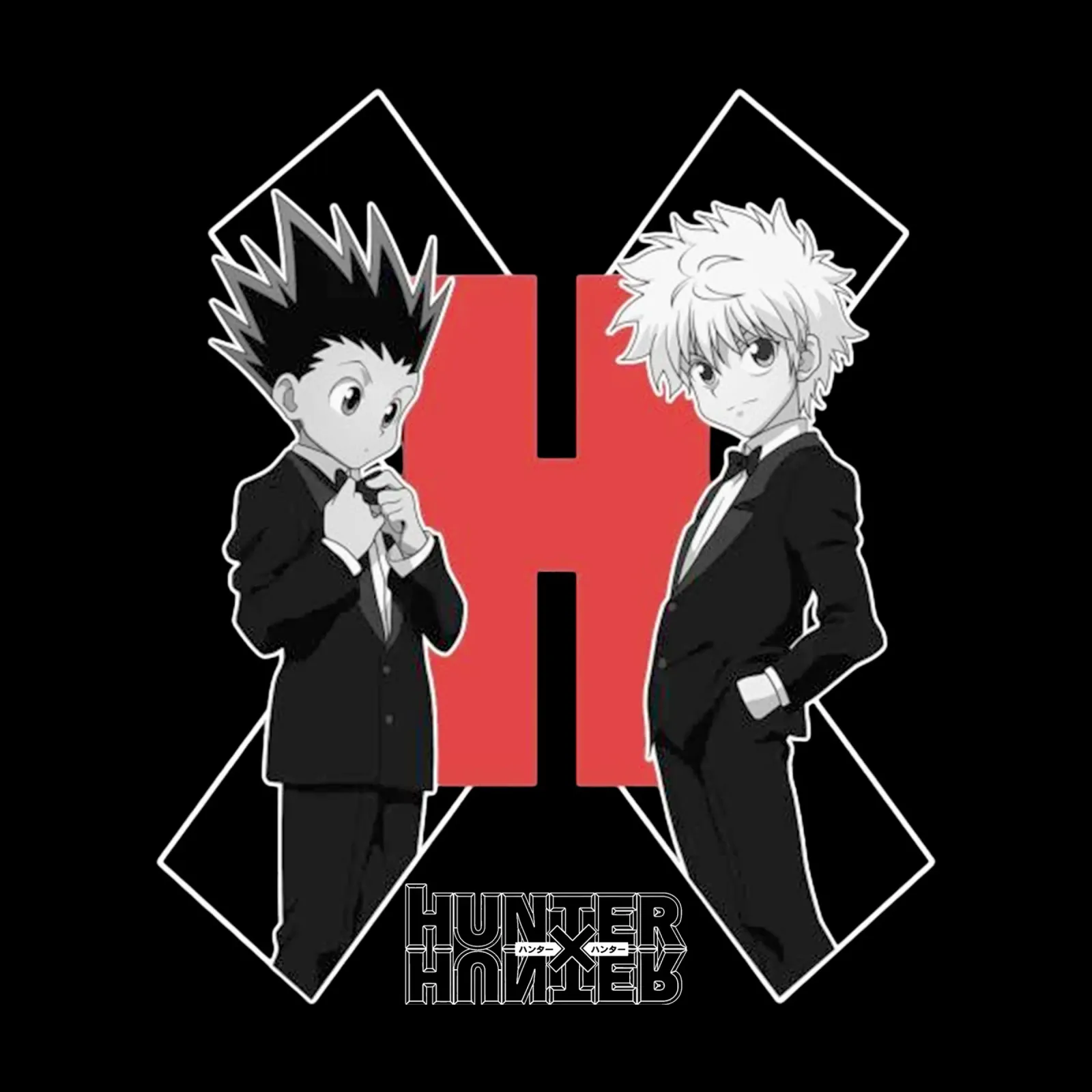Duo di migliori amici - Hunter X Hunter poster con telaio in legno da https://www.juniqe.com/uk/shop/Henndraws