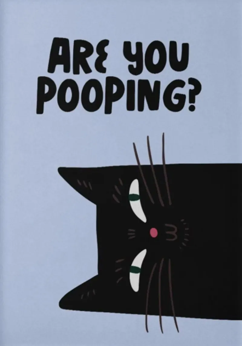 stai facendo la cacca di gatto bagno divertente poster con telaio in alluminio da muhidines