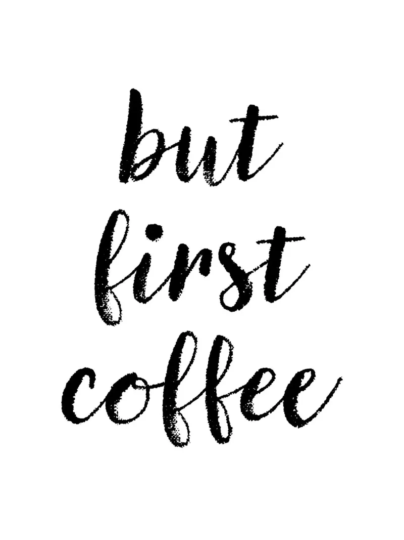 But First Coffee 2 poster con telaio in legno da The Type Club Tokyo