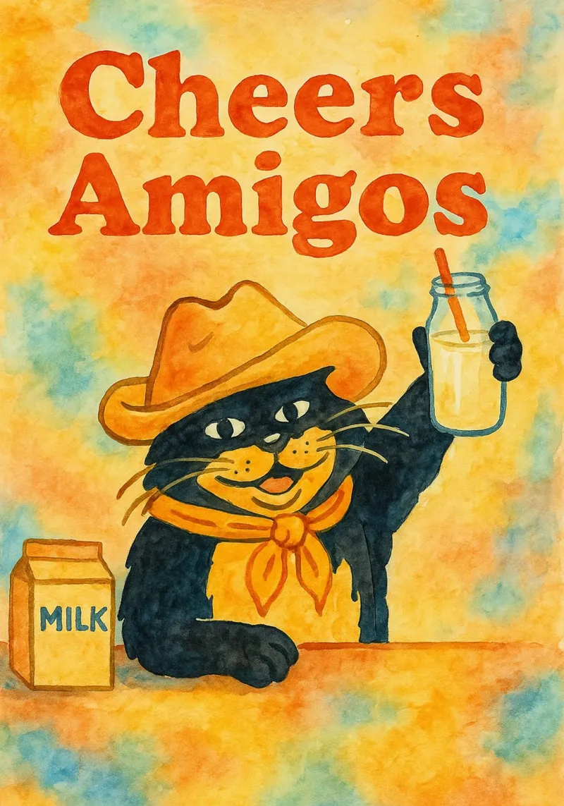 saluti amigos poster con telaio in legno da muhidines