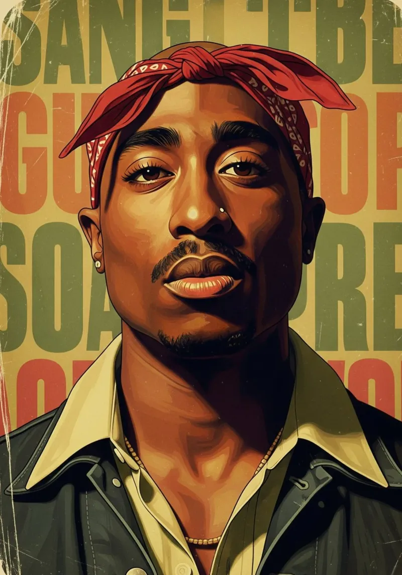 Tupac Shakur vintage #1 pellicola backlit da Lembayung art