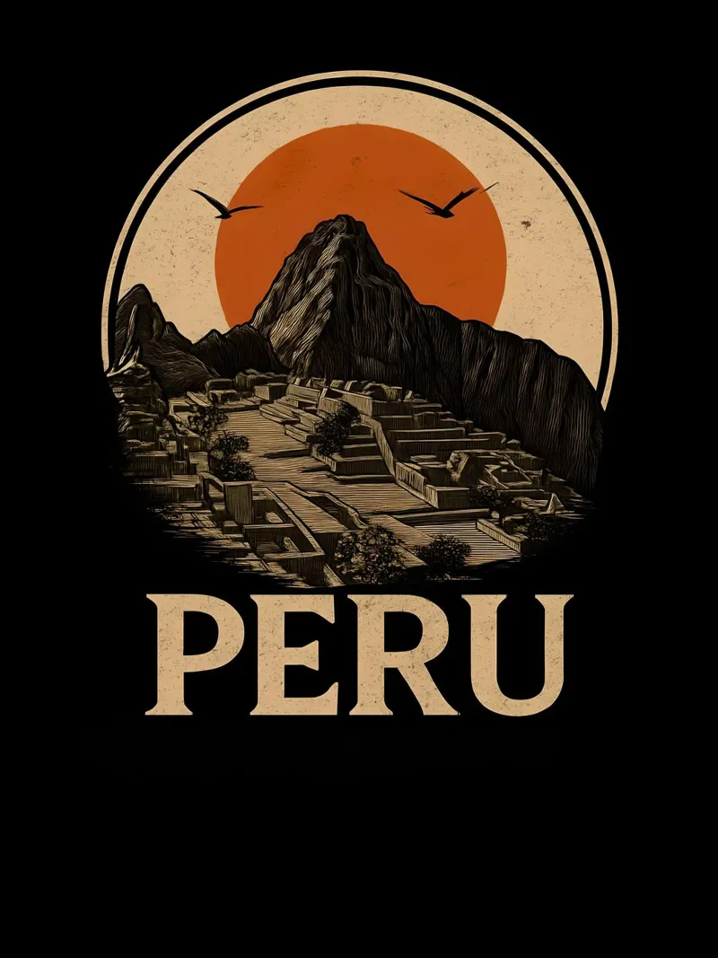 Poster di viaggio Perù Machu Picchu poster con telaio in legno da 🥝 KIWI STORE