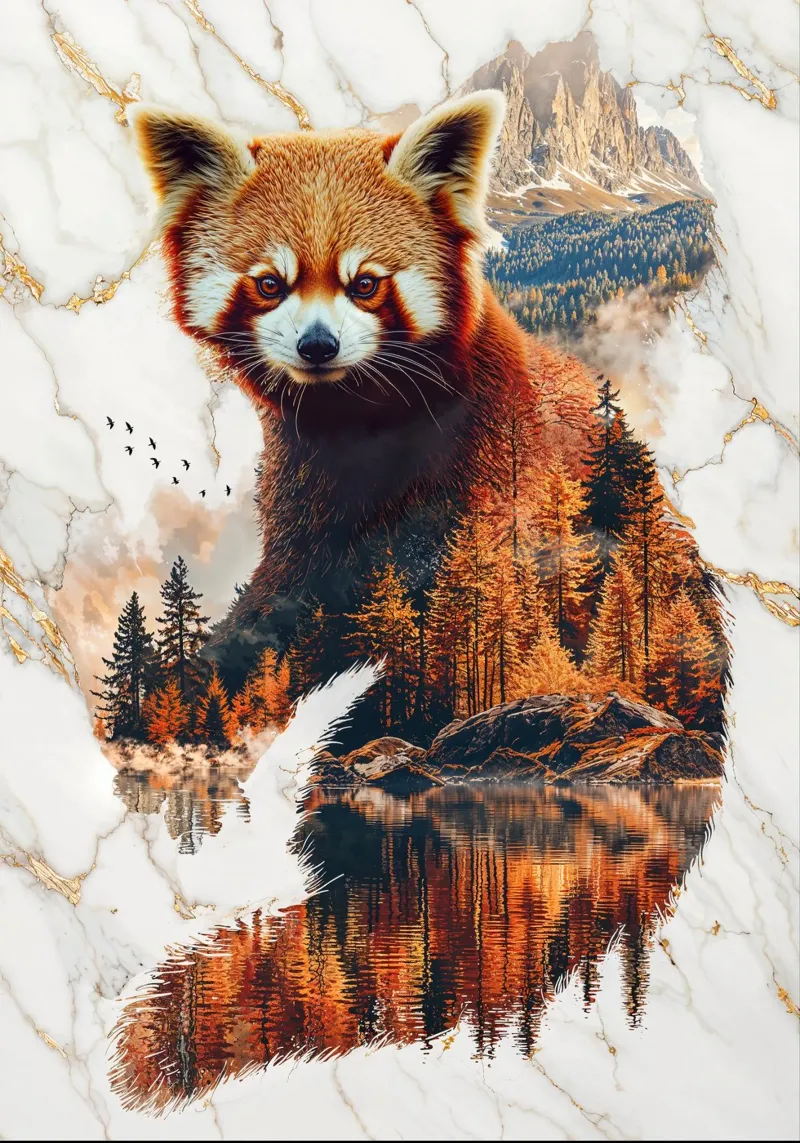Cunning Spirit of the Amber Forest poster con telaio in legno da Pixaverse