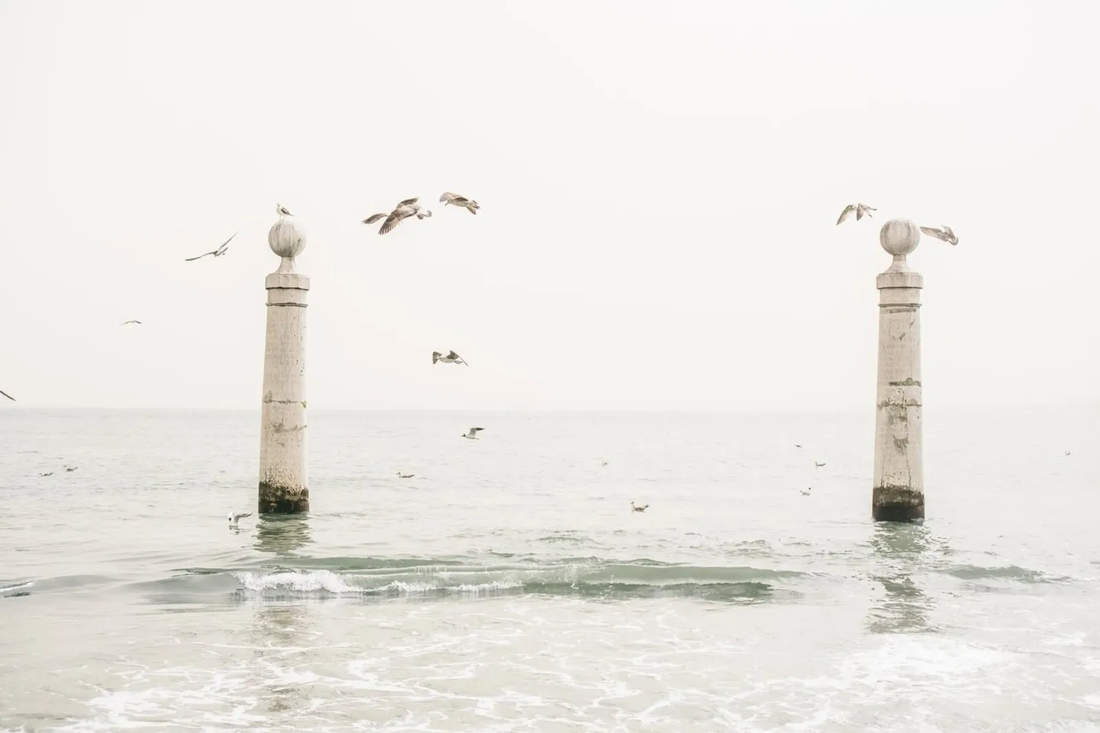 Lisbon Portugal minimalist coastal ocean photo poster da patiphotography