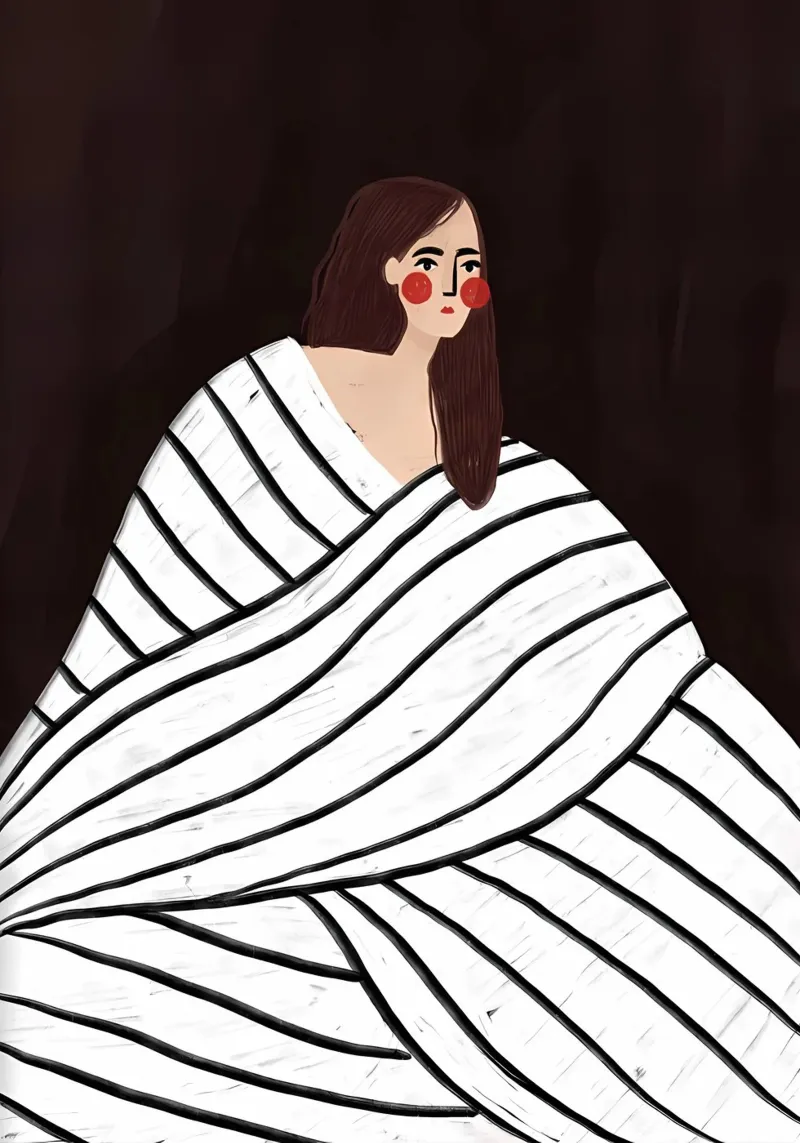 coperta donna a righe poster con telaio in alluminio da Louis Butler