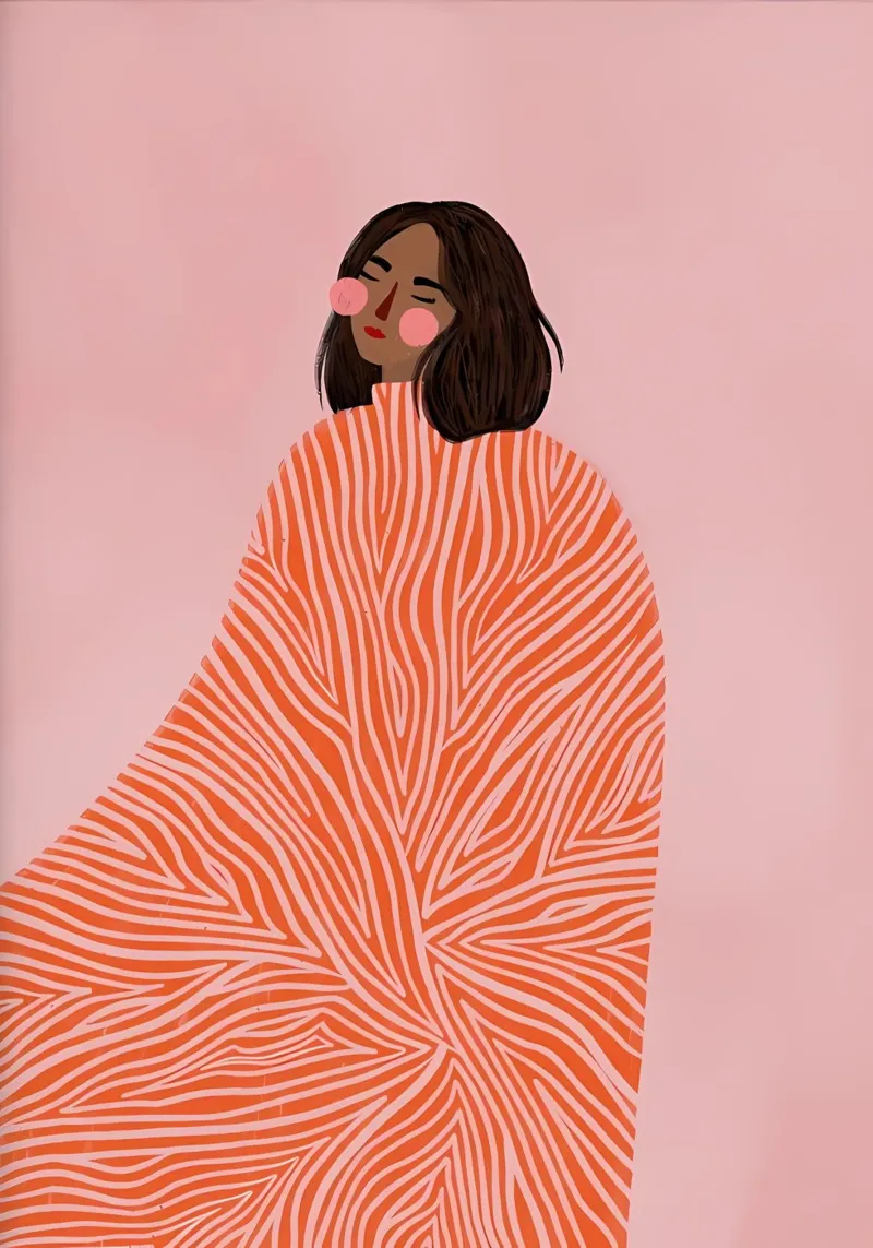 coperta astratta a righe poster con telaio in plastica da Louis Butler