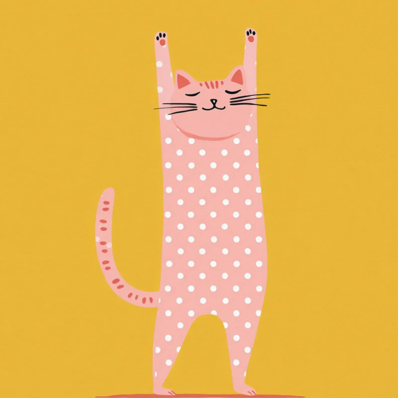 Gatto a pois che si stiracchia Poster scandinavo minimalista per bambini poster da Modern Muse