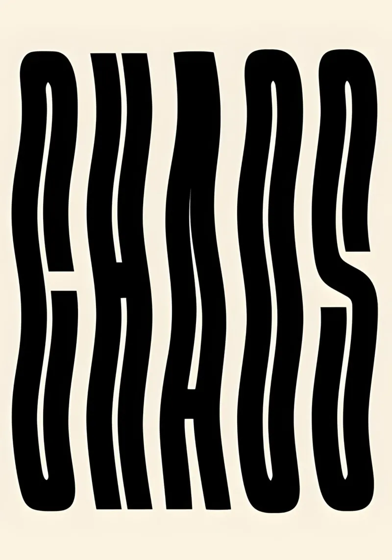 CHAOS poster con telaio in alluminio da Type & Tape
