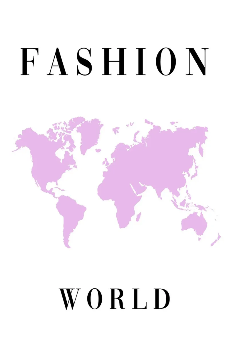Fashion World Map tela con Cornice a cassetta da vintageshop