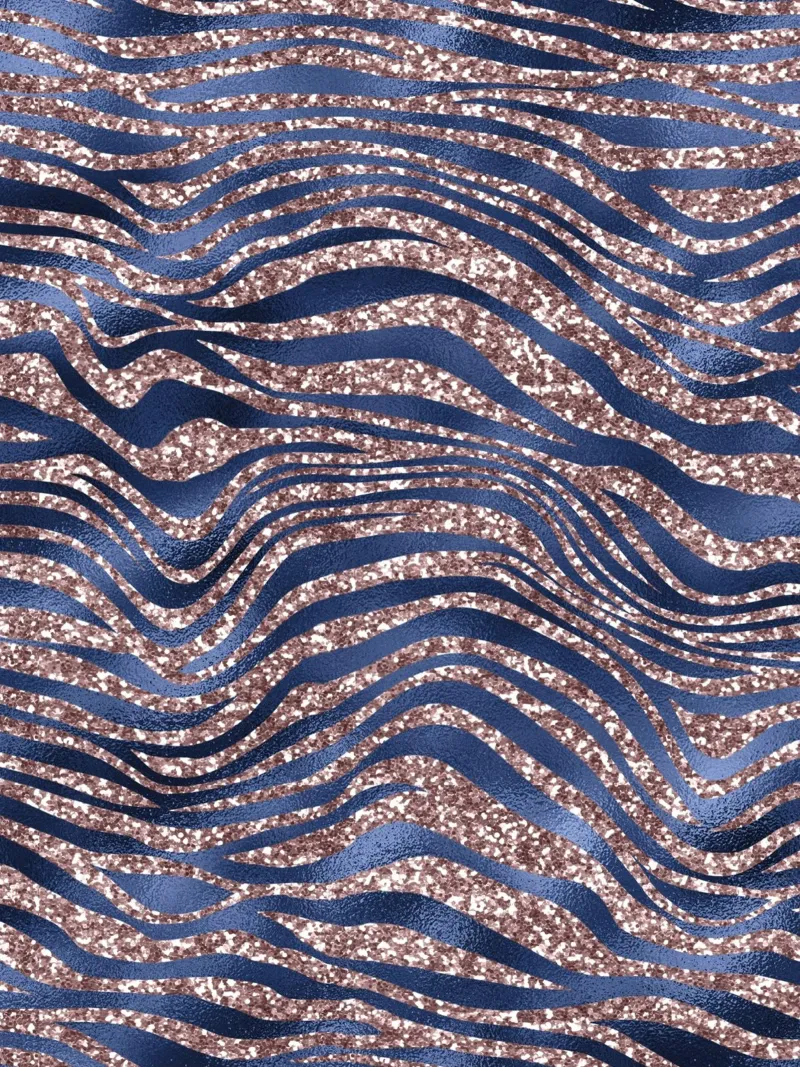 Blush & Navy Animal Pattern 7 poster con telaio in alluminio da Yaso Design Animal