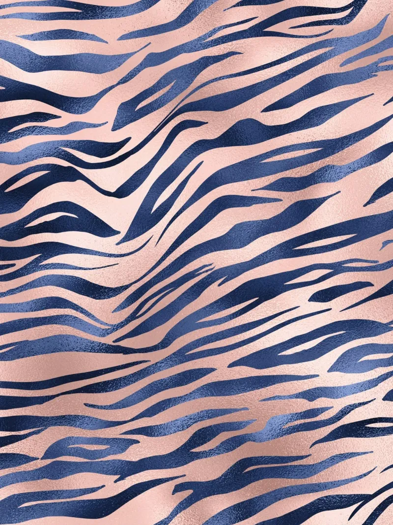Blush & Navy Animal Pattern 8 poster con telaio in alluminio da Yaso Design Animal