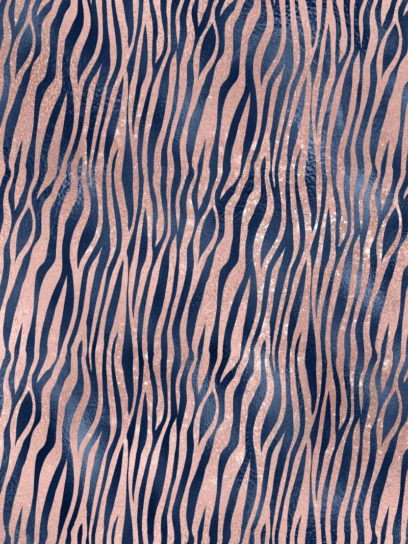 Blush & Navy Animal Pattern 9 poster con telaio in alluminio da Yaso Design Animal