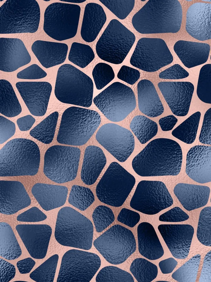 Blush & Navy Animal Pattern 11 poster con telaio in plastica da Yaso Design Animal