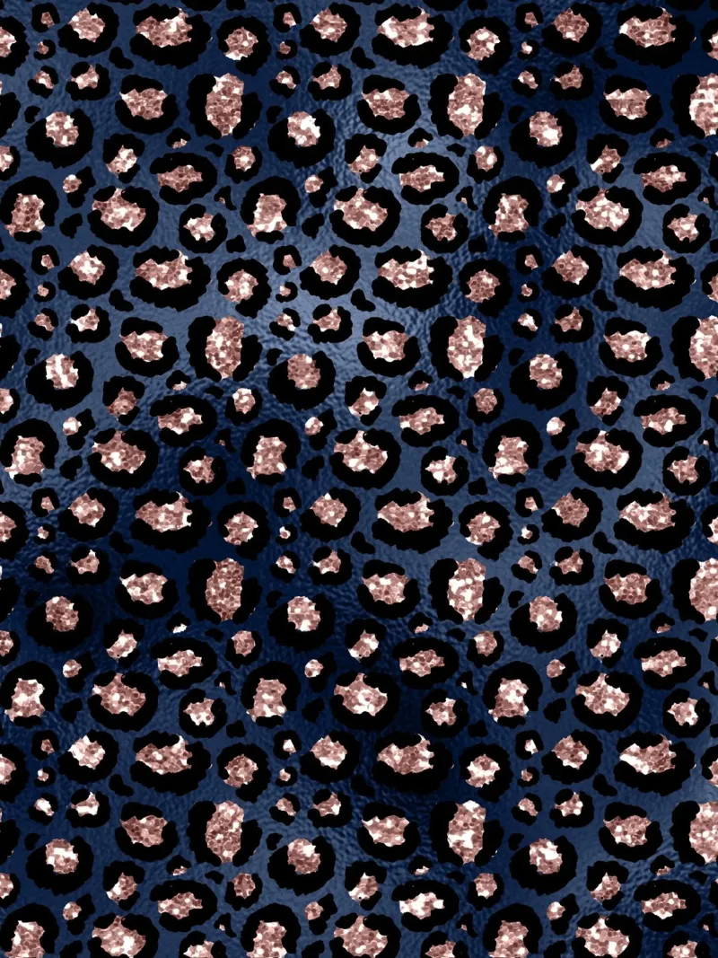 Blush & Navy Animal Pattern 14 poster con telaio in legno da Yaso Design Animal