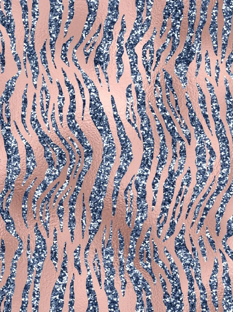 Blush & Navy Animal Pattern 16 poster con telaio in legno da Yaso Design Animal