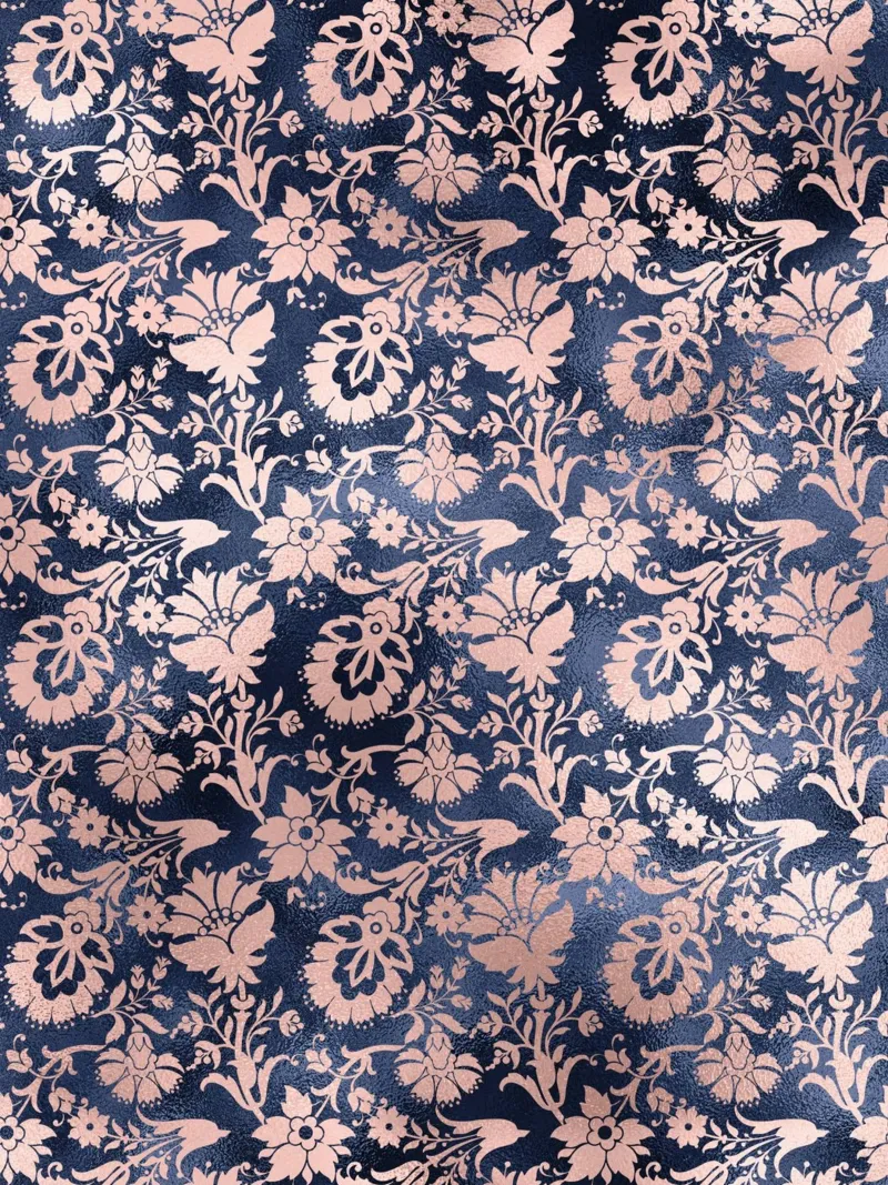 Blush & Navy 17 poster con telaio in alluminio da Yaso Design & Art