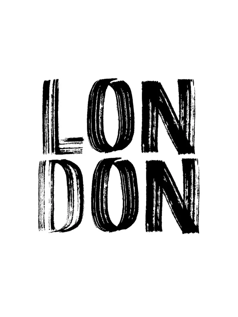 London 5 poster con telaio in legno da The Type Club Tokyo