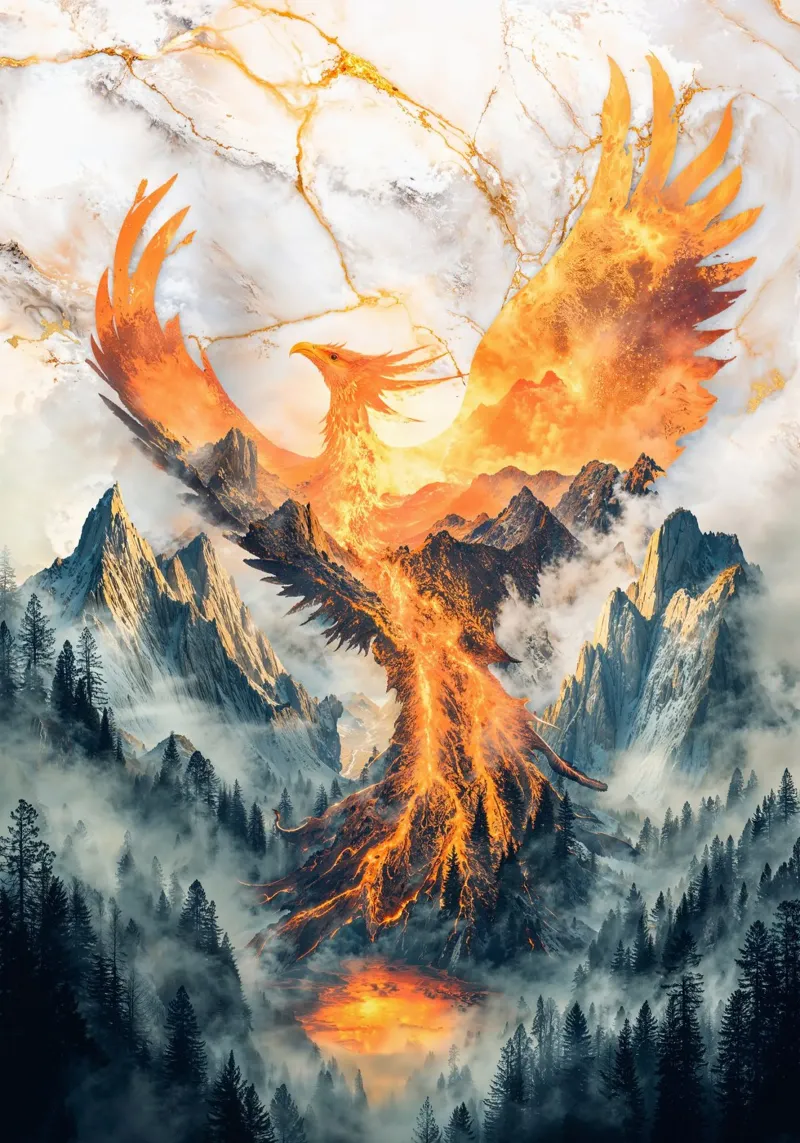 Phoenix’s Rebirth poster da Pixaverse