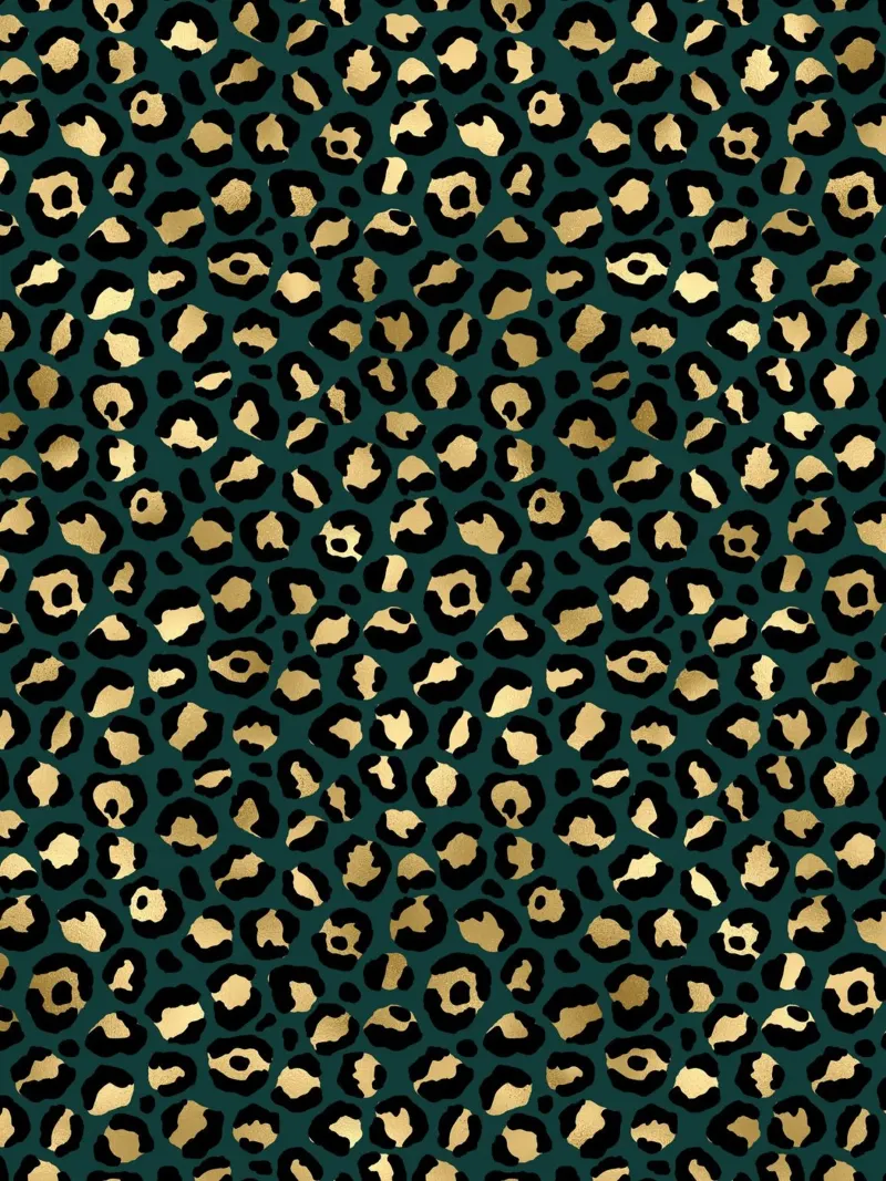 Verde, nero e oro Modello animale 1 poster con telaio in alluminio da Yaso Design Animal