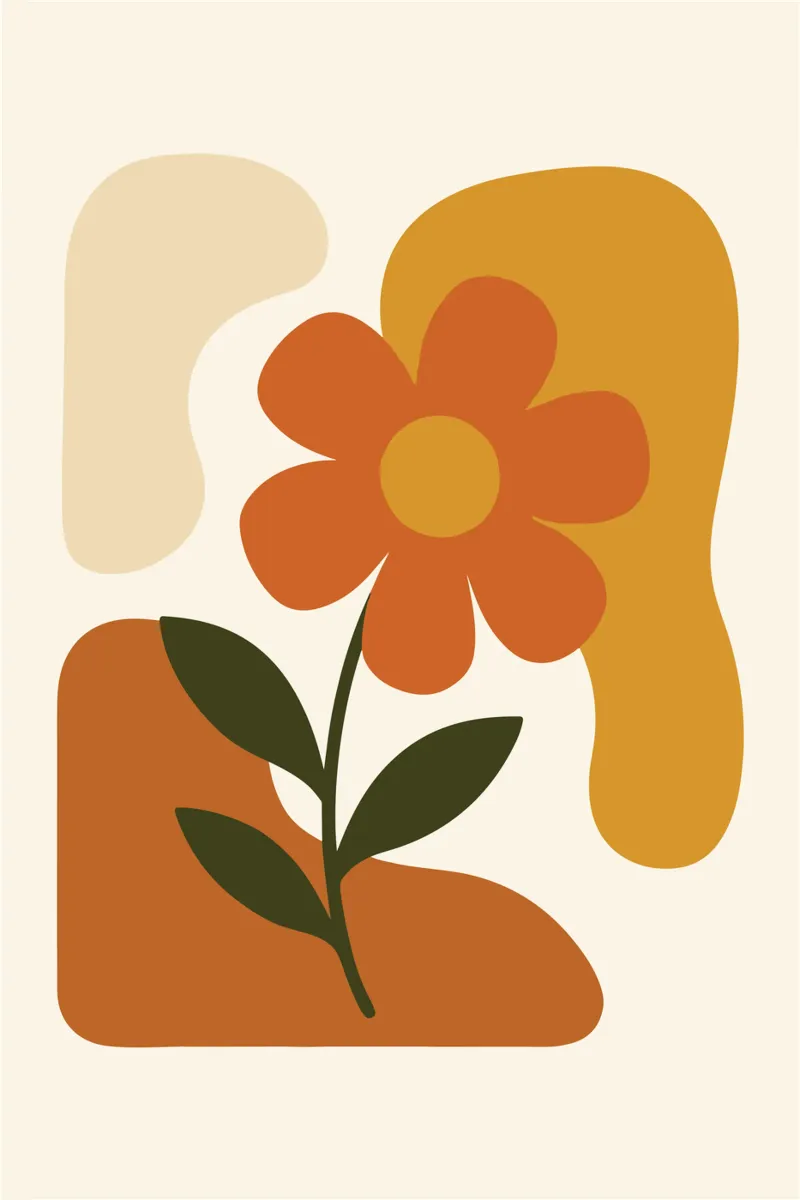 Abstract Botanical Silhouette poster con telaio in alluminio da LisaArtes