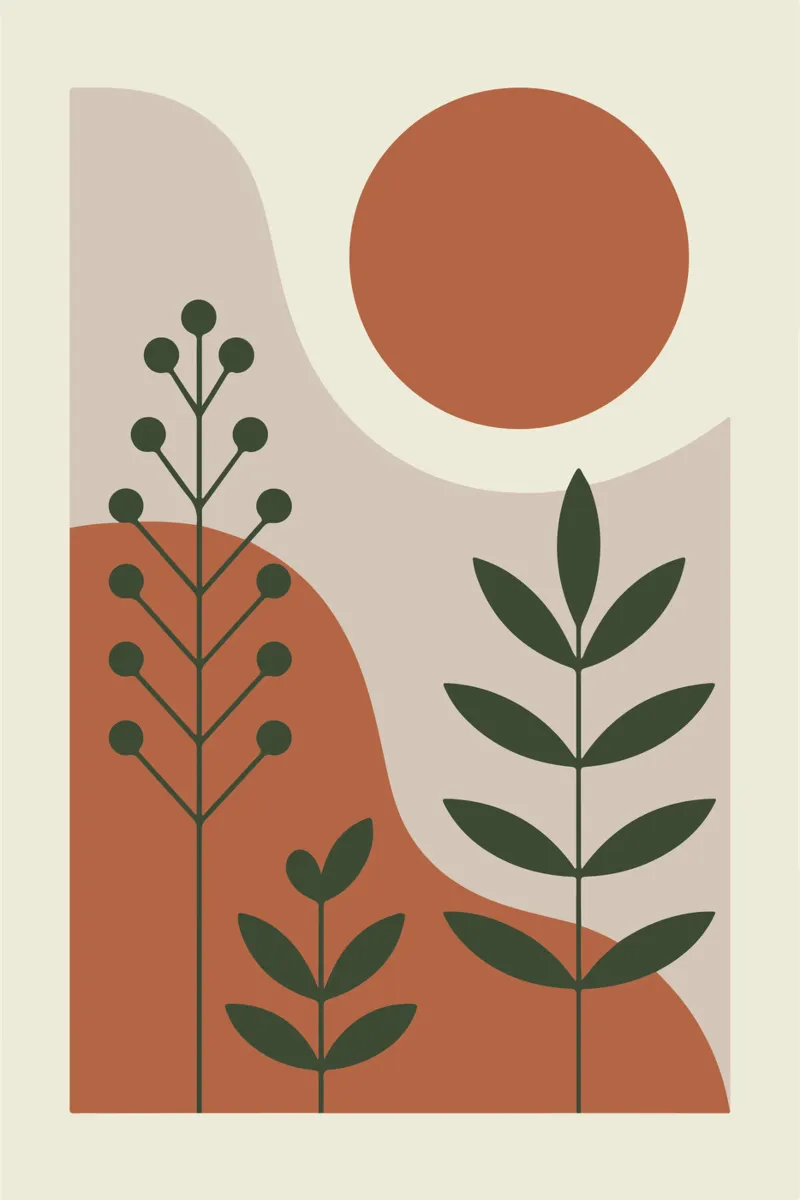 Abstract Forest Lines Poster mit Kunststoffrahmen von LisaArtes