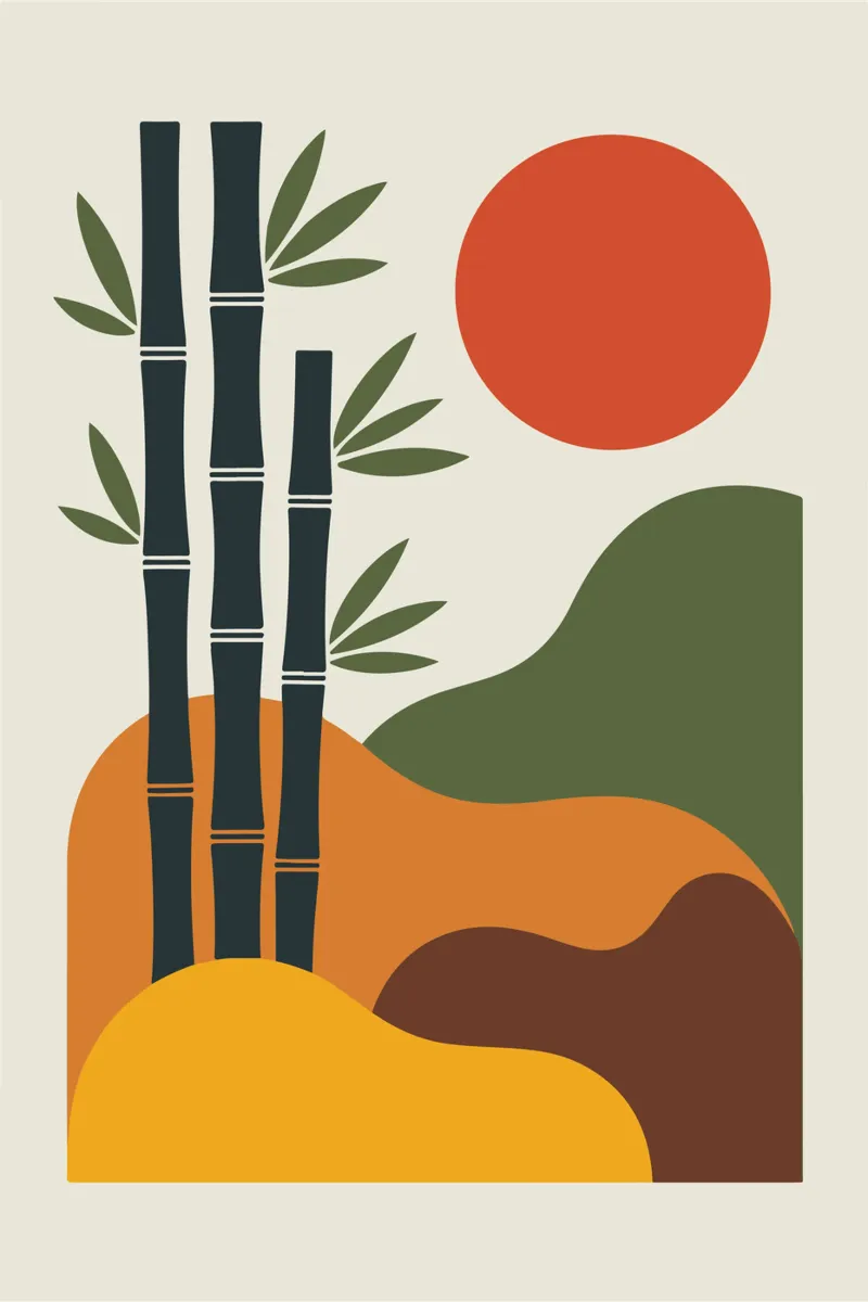Bamboo Desert poster con telaio in legno da LisaArtes