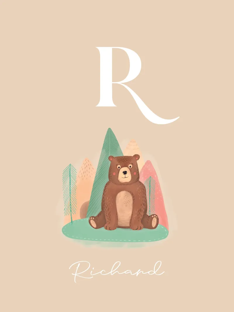 Iniziale con orso carta hahnemühle da mymia