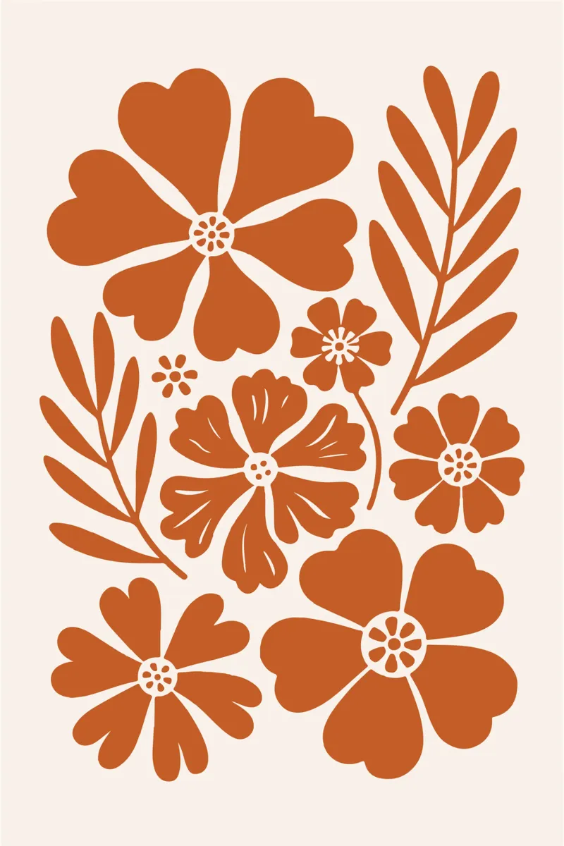 boho abstract flowers poster da LisaArtes