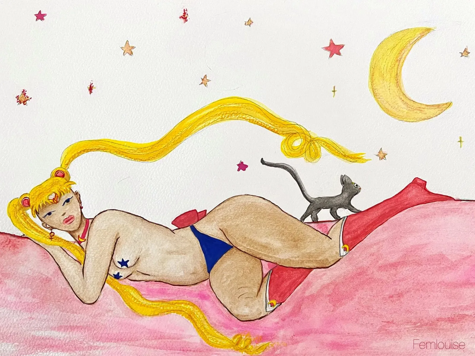 All grown up - Sailor Moon poster con telaio in alluminio da Femlouise.illustrations