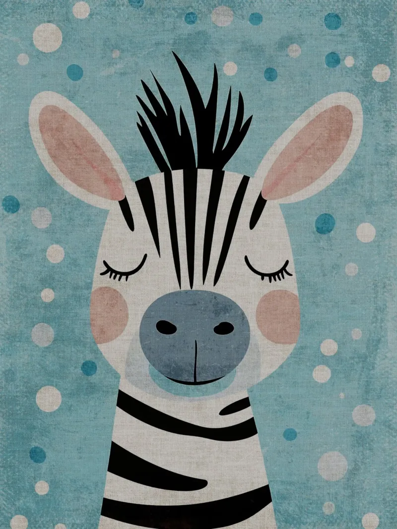 animale zebra poster con telaio in alluminio da Courtney Ohling