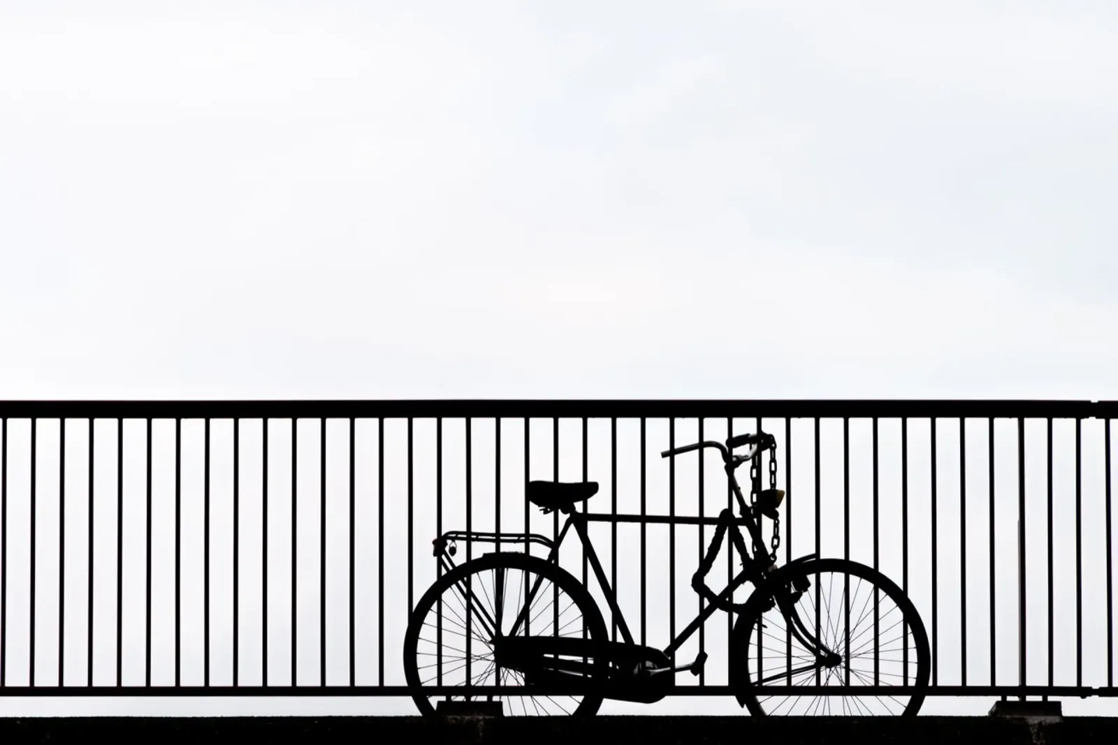 Bycicle on the bridge canvas with Floater frame by anderm