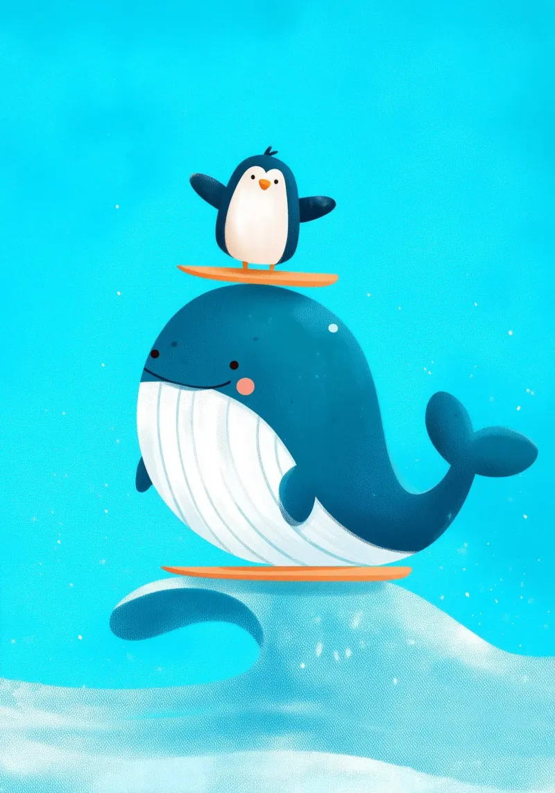 Surf Buddies canvas met Baklijst van Kiara