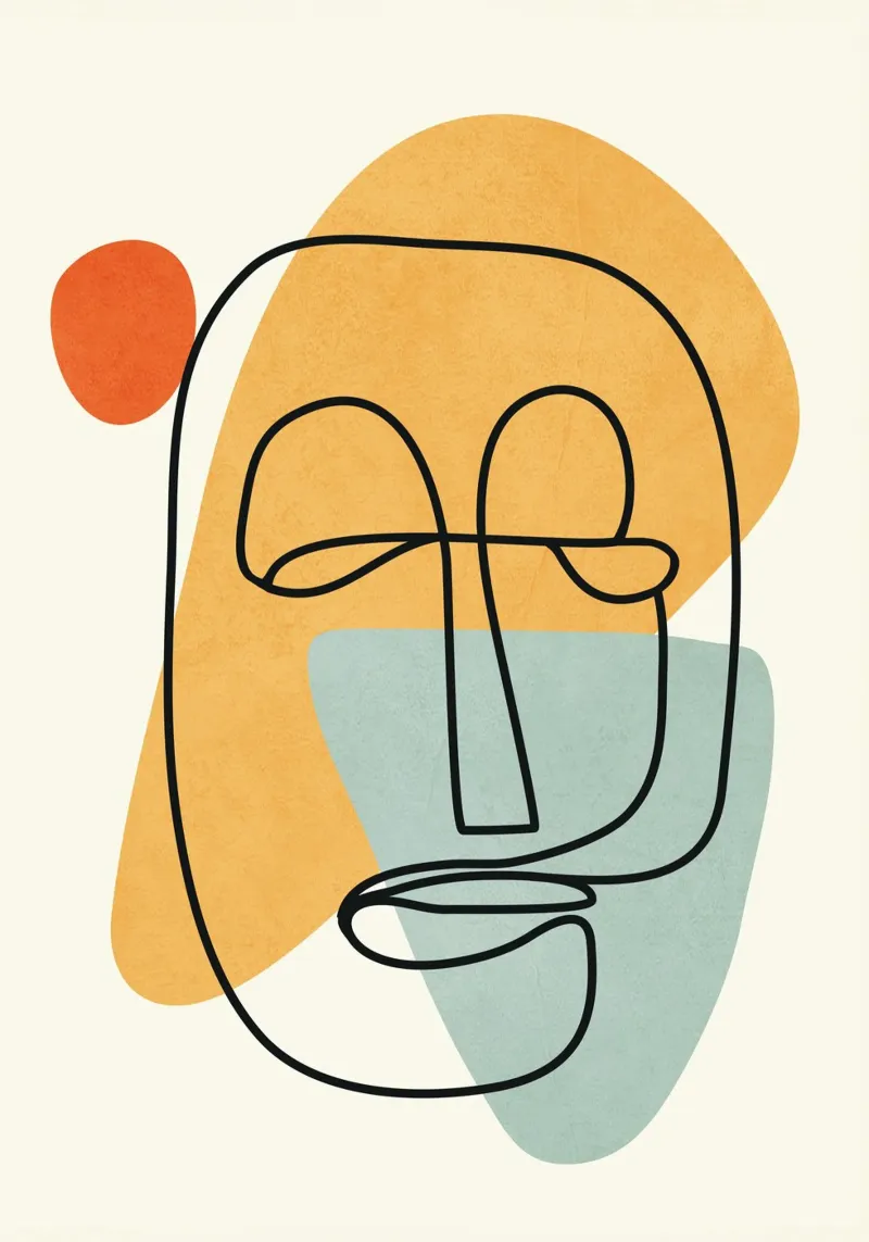 Abstract Faces 12 poster con telaio in plastica da cityart
