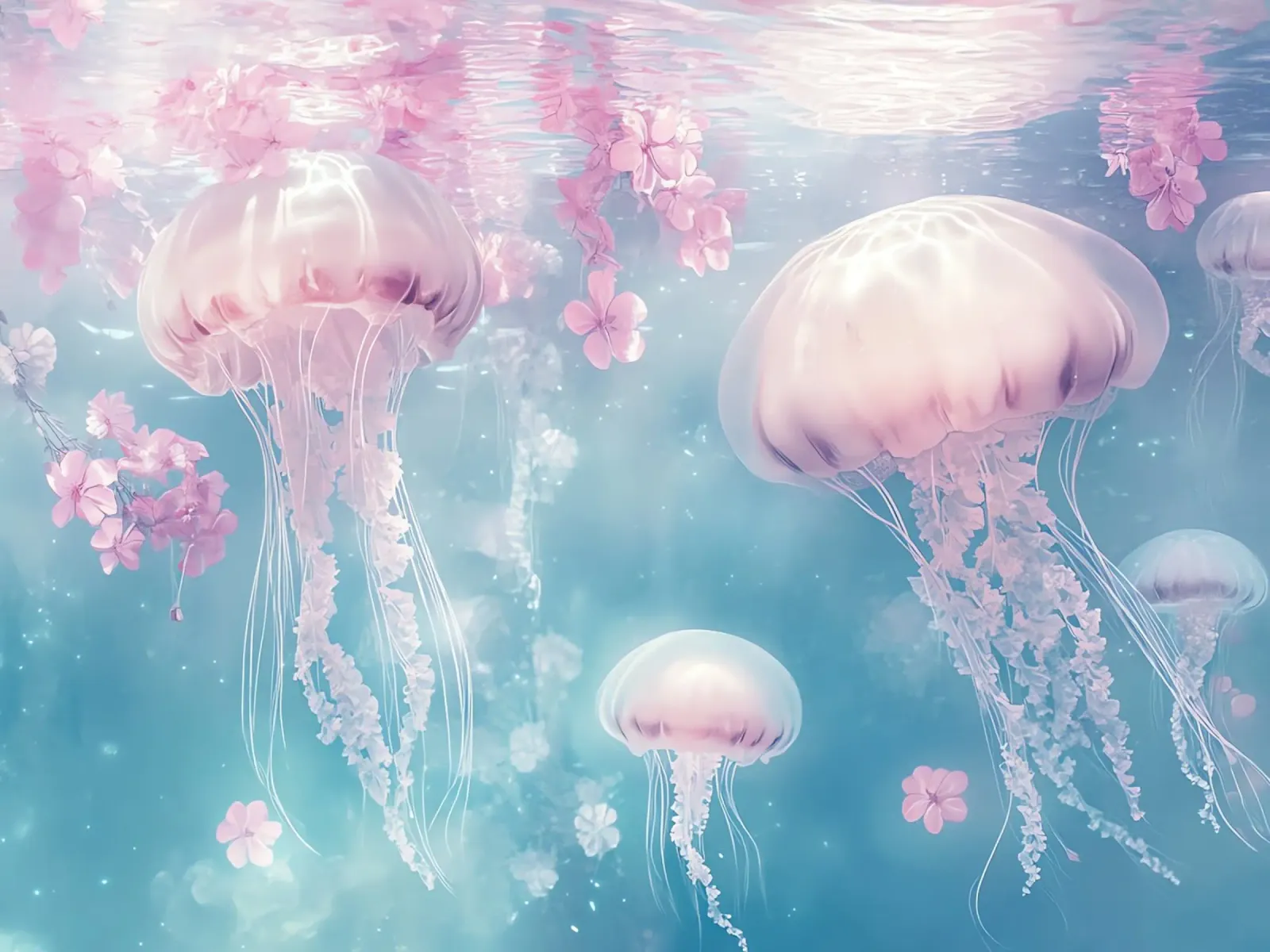 Sott'acqua, meduse e fiori sognano poster da Théïa's Fantasia World