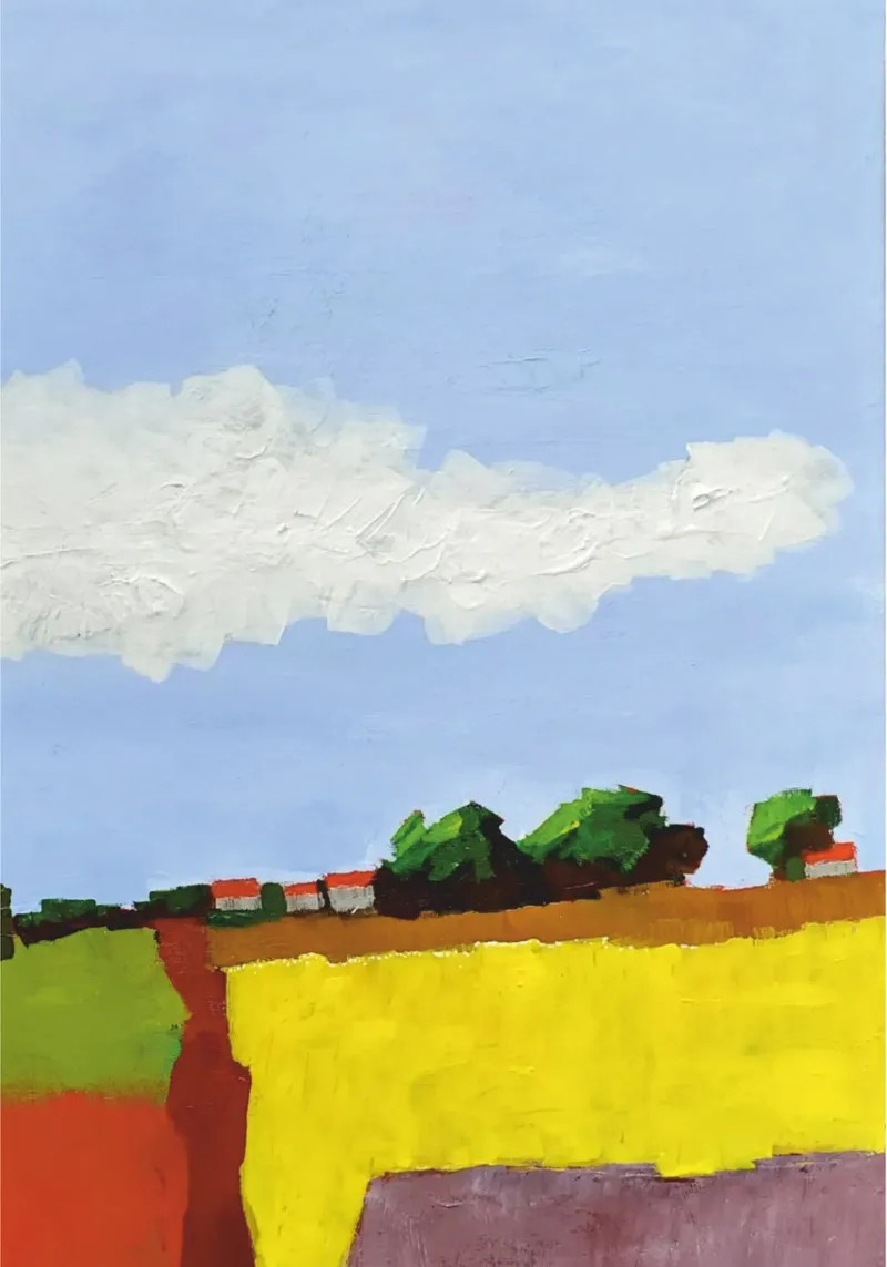 Abstrkte Landschaft 1 poster con telaio in alluminio da Martin Ahrens