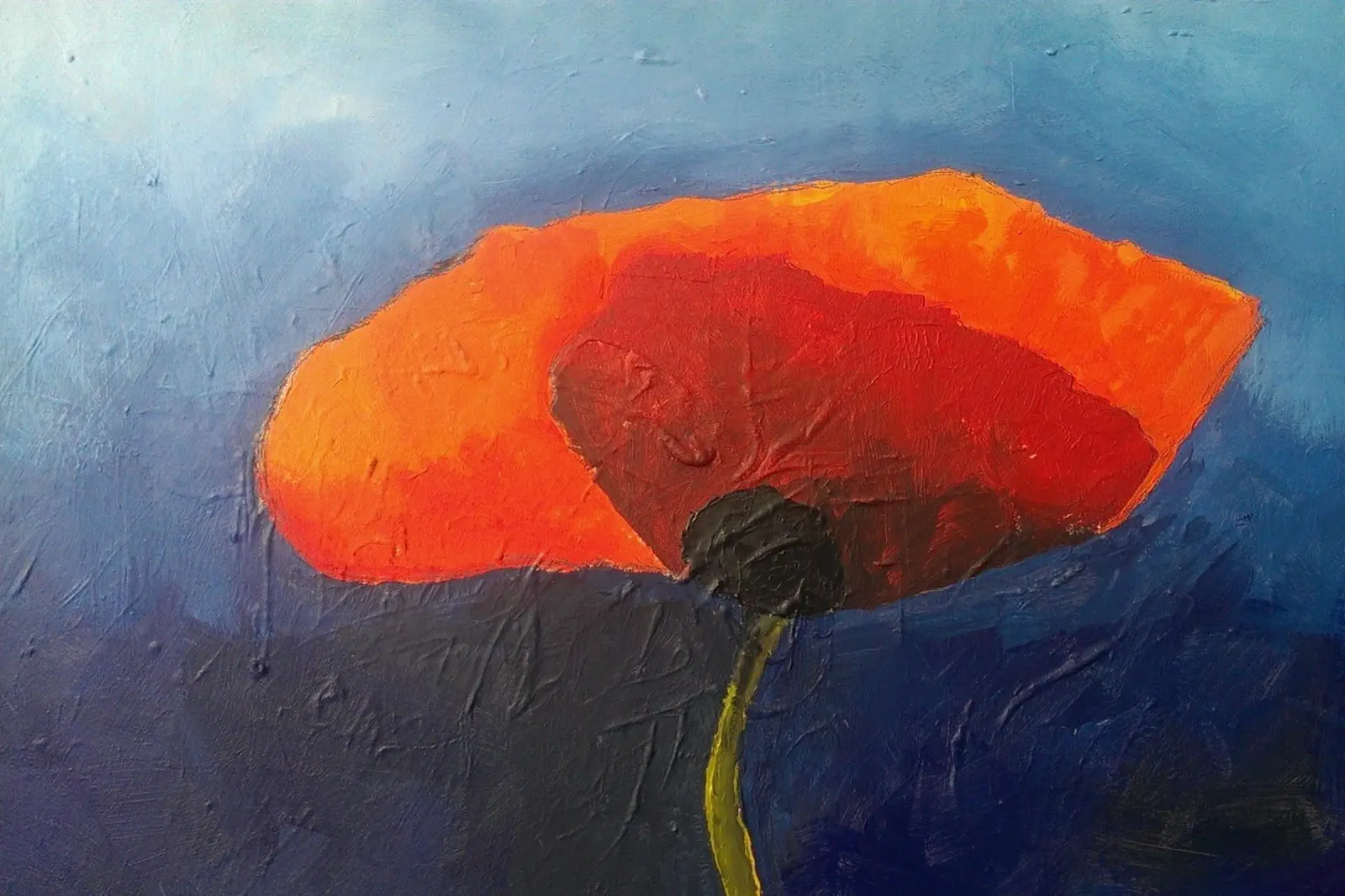 Fiore di papavero 1 poster con telaio in legno da Martin Ahrens
