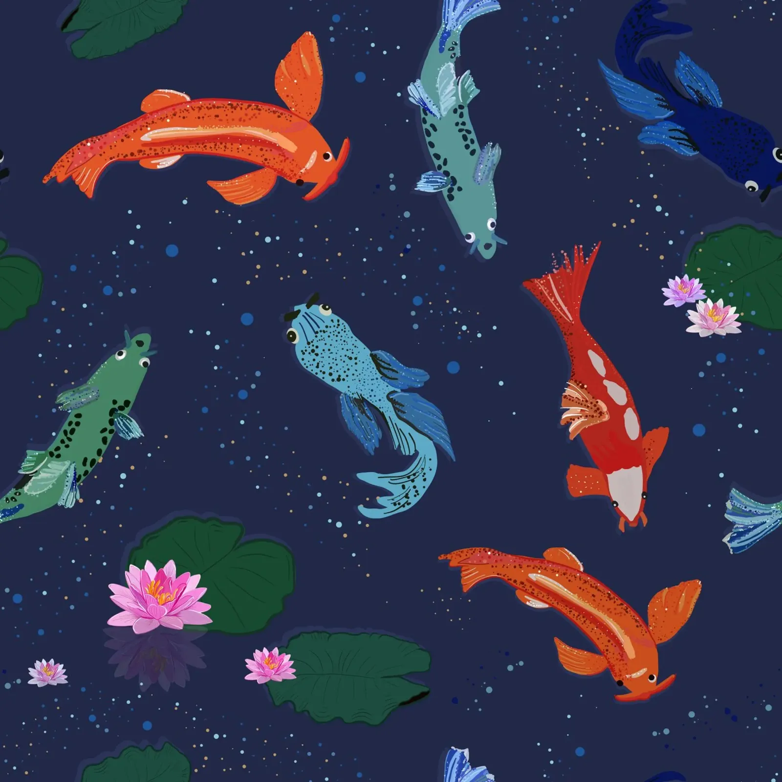 Pesci Koi scuri poster da gulsengunel