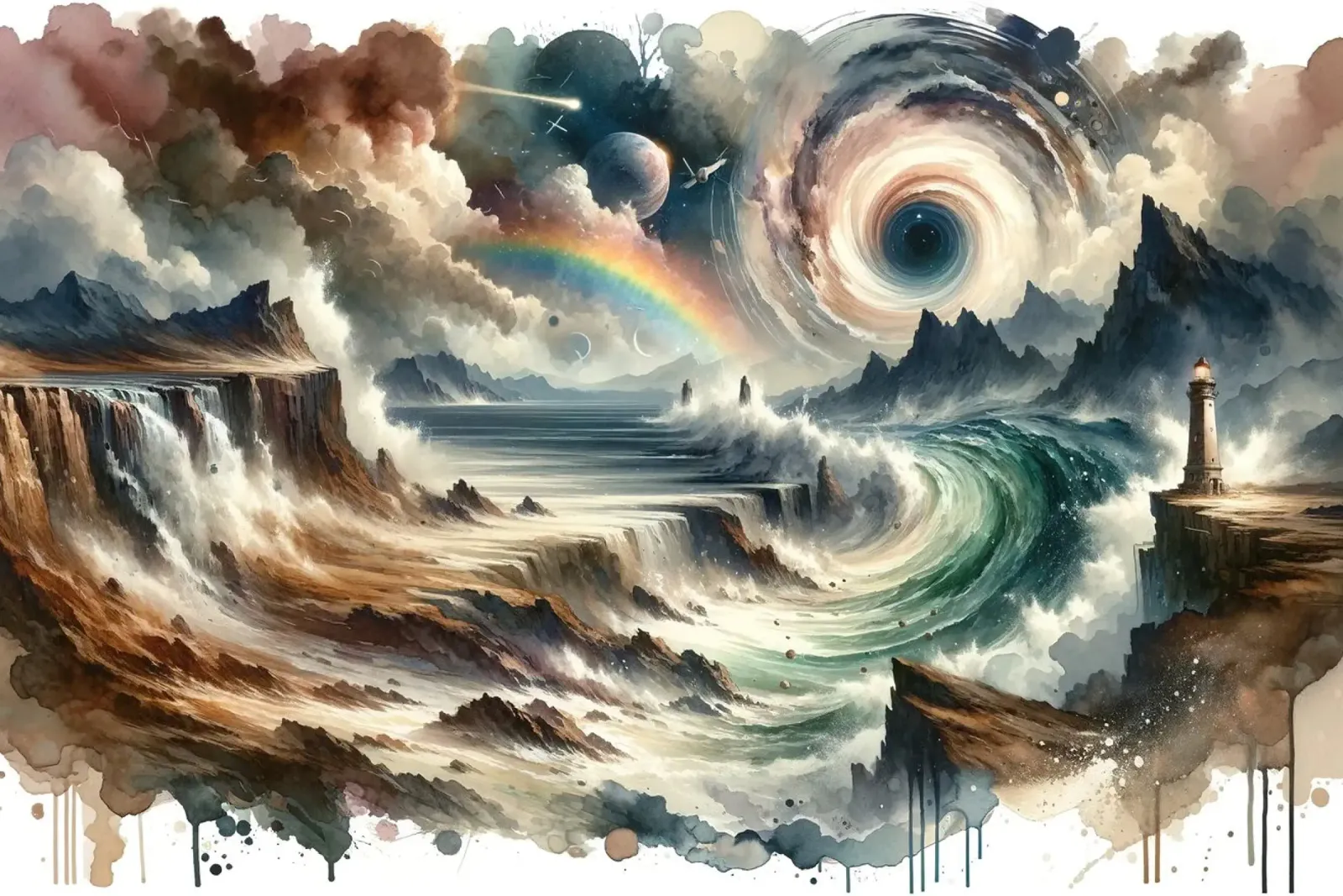 Tempestdans in een abstracte werveling poster met houten frame van Chromatic Fusion Studio