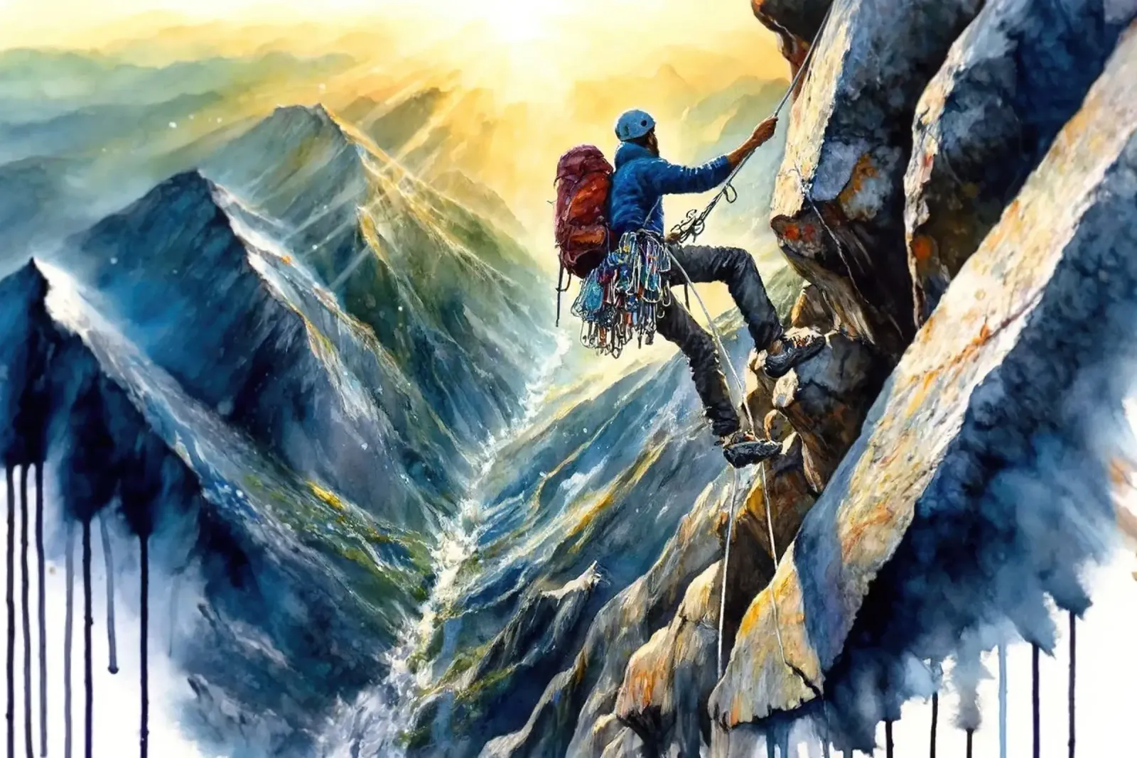 La danza dello scalatore con la natura poster da Chromatic Fusion Studio