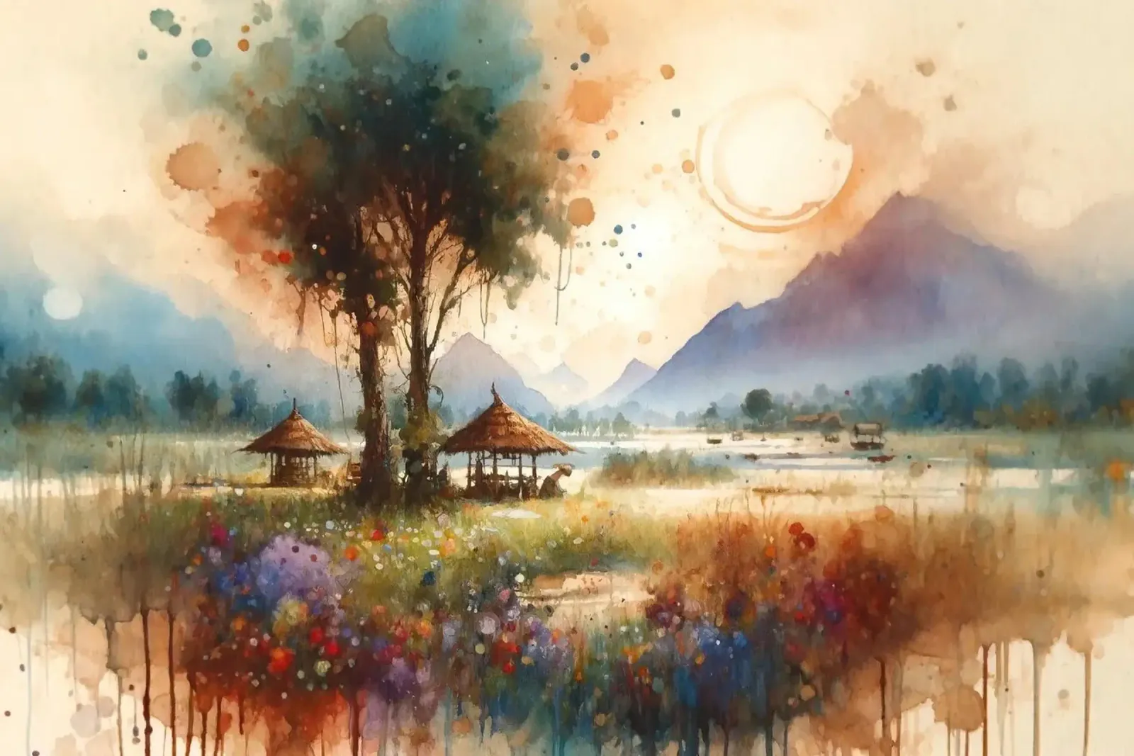 Tranquilla scena di campagna poster da Chromatic Fusion Studio